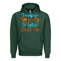 Sports Green pumpkin spice everything nice Zipper Hoodie - HRA Design Shop