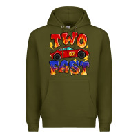 Army Green two fast boys birthday racing car Premium Hoodie - MaliasSmallBusiness