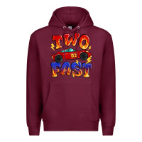 Burgundy two fast boys birthday racing car Premium Hoodie - MaliasSmallBusiness