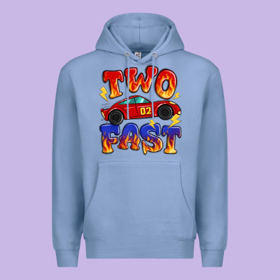 Two Fast Boys Birthday Racing Car Premium Hoodie Designed By Maliassmallbusiness