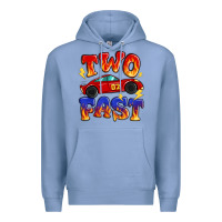 Colony Blue two fast boys birthday racing car Premium Hoodie - MaliasSmallBusiness