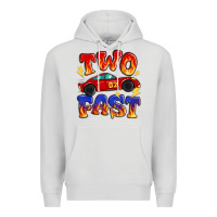 Dove Grey two fast boys birthday racing car Premium Hoodie - MaliasSmallBusiness