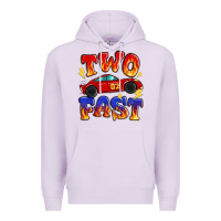 Lilac two fast boys birthday racing car Premium Hoodie - MaliasSmallBusiness