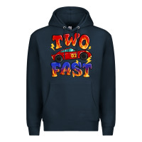 Navy two fast boys birthday racing car Premium Hoodie - MaliasSmallBusiness