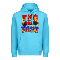 Ocean Blue two fast boys birthday racing car Premium Hoodie - MaliasSmallBusiness