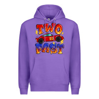Purple two fast boys birthday racing car Premium Hoodie - MaliasSmallBusiness
