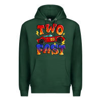 Sports Green two fast boys birthday racing car Premium Hoodie - MaliasSmallBusiness