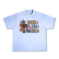 Grape Ice god  bless america with cross Urban Heavy Tee - RanaPortraitStore