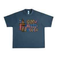 Midnight Navy god  bless america with cross Urban Heavy Tee - RanaPortraitStore