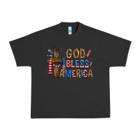 Pigment Black god  bless america with cross Urban Heavy Tee - RanaPortraitStore