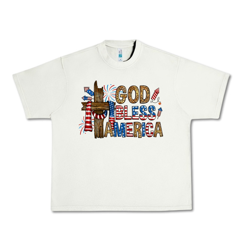 God  Bless America With Cross Urban Heavy Tee by RanaPortraitStore | Teevron