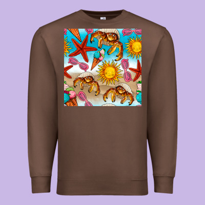 Beach Seamless Pattern Premium Sweatshirt Designed By Bundleandbundleshop