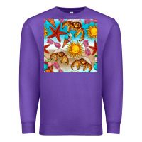 Purple beach seamless pattern Premium Sweatshirt - BundleAndBundleShop