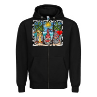 Black summer gnome mousepad Zipper Hoodie - SublimationCraftShop