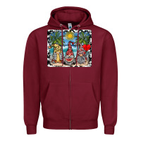 Burgundy summer gnome mousepad Zipper Hoodie - SublimationCraftShop