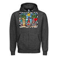 Charcoal Heather summer gnome mousepad Zipper Hoodie - SublimationCraftShop