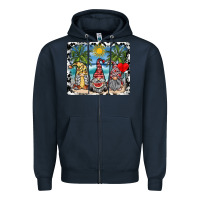 Navy summer gnome mousepad Zipper Hoodie - SublimationCraftShop