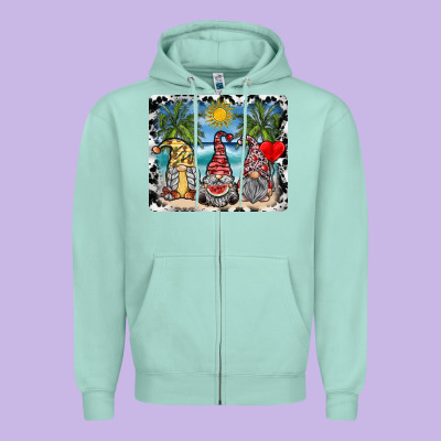 Summer Gnome Mousepad Zipper Hoodie Designed By Sublimationcraftshop
