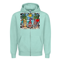 Seafoam summer gnome mousepad Zipper Hoodie - SublimationCraftShop