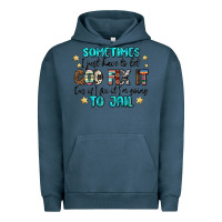 Pigment Midnight Navy sometimes i just have to let god fix it cus if i f Urban Hoodie - MaliasSmallBusiness