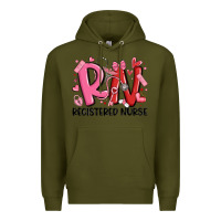 Army Green rn registered nurse valentines day Premium Hoodie - MaliasSmallBusiness
