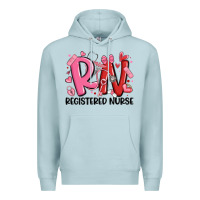 Blue Mist rn registered nurse valentines day Premium Hoodie - MaliasSmallBusiness