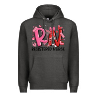 Charcoal Heather rn registered nurse valentines day Premium Hoodie - MaliasSmallBusiness