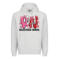 Dove Grey rn registered nurse valentines day Premium Hoodie - MaliasSmallBusiness
