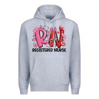 Heather Grey rn registered nurse valentines day Premium Hoodie - MaliasSmallBusiness