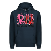 Navy rn registered nurse valentines day Premium Hoodie - MaliasSmallBusiness