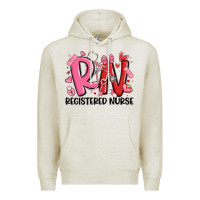 Oatmeal Heather rn registered nurse valentines day Premium Hoodie - MaliasSmallBusiness