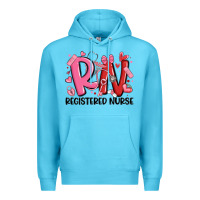 Ocean Blue rn registered nurse valentines day Premium Hoodie - MaliasSmallBusiness
