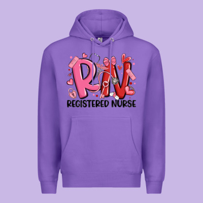 Rn Registered Nurse Valentines Day Premium Hoodie Designed By Maliassmallbusiness