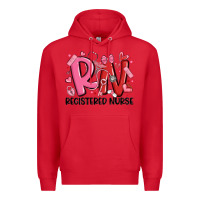 Red rn registered nurse valentines day Premium Hoodie - MaliasSmallBusiness