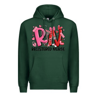 Sports Green rn registered nurse valentines day Premium Hoodie - MaliasSmallBusiness