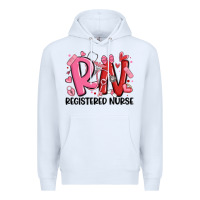 White rn registered nurse valentines day Premium Hoodie - MaliasSmallBusiness