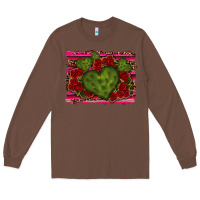 Chestnut Valentine Cactus Heart with Roses Long Sleeve Tee - RanaPortraitStore