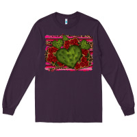 Plum Valentine Cactus Heart with Roses Long Sleeve Tee - RanaPortraitStore