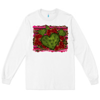 White Valentine Cactus Heart with Roses Long Sleeve Tee - RanaPortraitStore