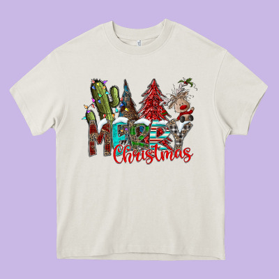 Merry Christmas Heavy Core Tee Designed By Cowhidedigitalart