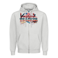 Dove Grey American Teacher 4th of July Zipper Hoodie - CowGirlArtShop