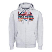 Heather Grey American Teacher 4th of July Zipper Hoodie - CowGirlArtShop