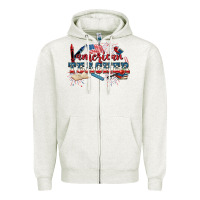 Oatmeal Heather American Teacher 4th of July Zipper Hoodie - CowGirlArtShop