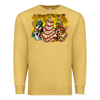Antique Gold christmas tree cake and christmas pattern ado Premium Sweatshirt - AdoDesignShop