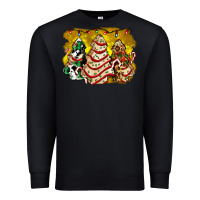 Black christmas tree cake and christmas pattern ado Premium Sweatshirt - AdoDesignShop