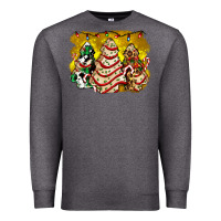 Charcoal Heather christmas tree cake and christmas pattern ado Premium Sweatshirt - AdoDesignShop
