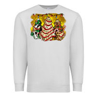 Dove Grey christmas tree cake and christmas pattern ado Premium Sweatshirt - AdoDesignShop
