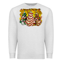 Oatmeal Heather christmas tree cake and christmas pattern ado Premium Sweatshirt - AdoDesignShop