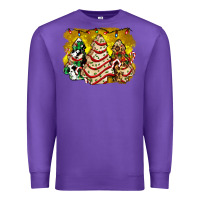 Purple christmas tree cake and christmas pattern ado Premium Sweatshirt - AdoDesignShop
