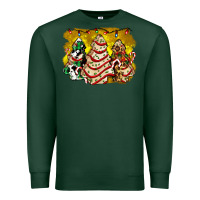 Sports Green christmas tree cake and christmas pattern ado Premium Sweatshirt - AdoDesignShop